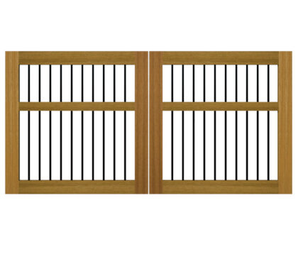 Open Panelled Driveway Gate - The Kingswear - Hardwood