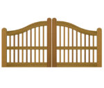 Open Panelled Driveway Gate - The Padstow - Hardwood