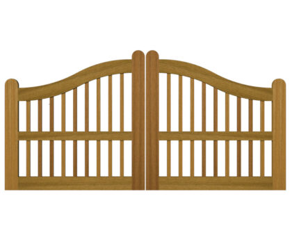 Open Panelled Driveway Gate - The Padstow - Hardwood