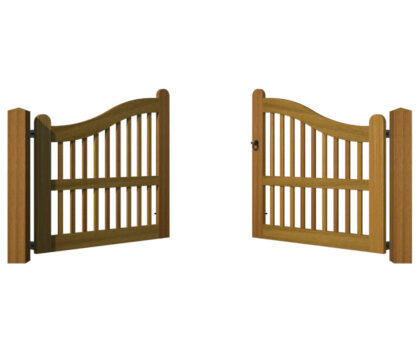 Open Panelled Driveway Gate - The Padstow - Hardwood - open