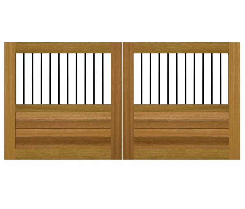 Open Panelled Driveway Gate - The Torcross - Hardwood