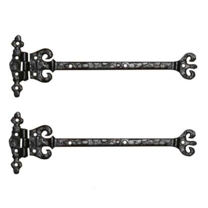 Gate tee hinges- fleur de lys in black