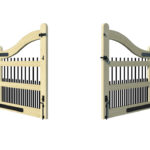 Open Panelled Driveway Gate - The Harpford - rear open