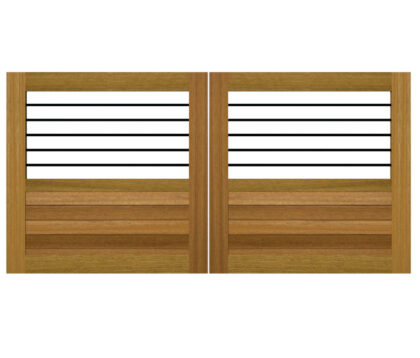 Open Panelled Driveway Gate - The Kingsbridge - Hardwood
