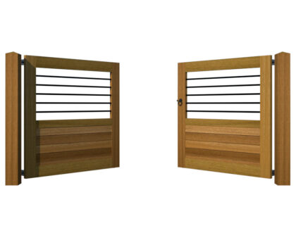 Open Panelled Driveway Gate - The Kingsbridge - Hardwood - open