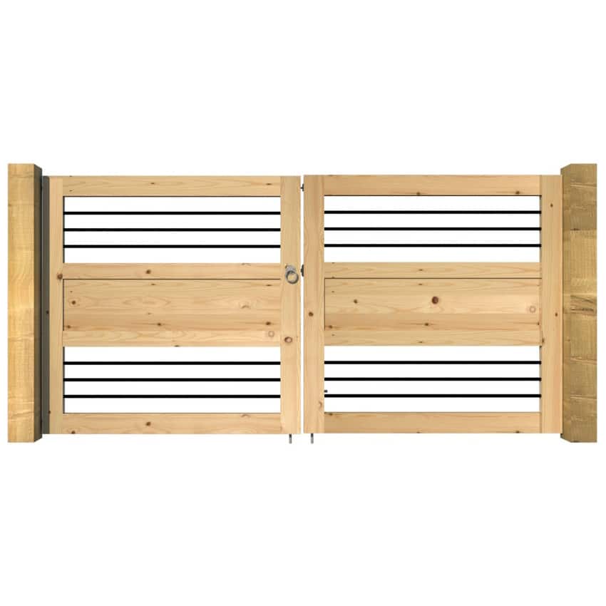 The Cardis Bay Open Panel Double Gate Softwood