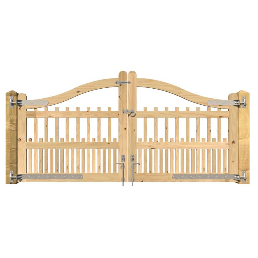 The Dartmouth - Open Panelled Gate - rear - softwood pine