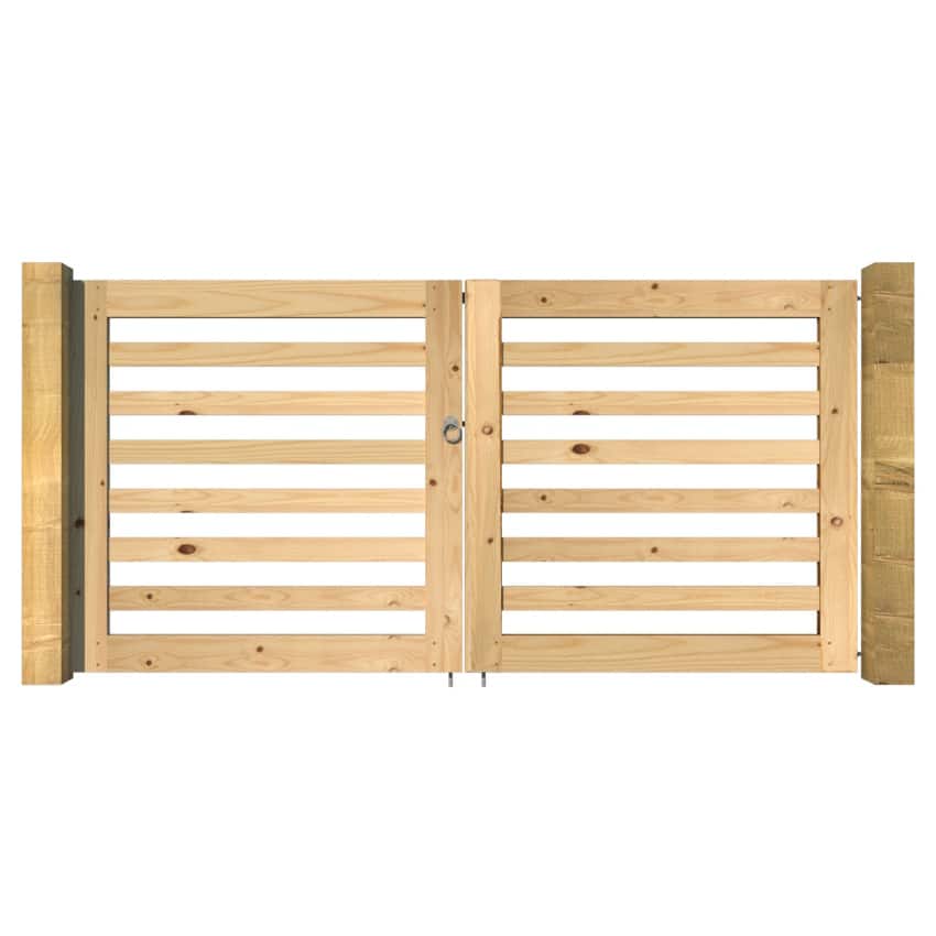 The Salcombe - Open Panel Driveway Gate softwood