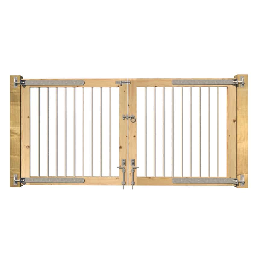 The Truro - Modern Open Panelled Driveway Gate - Softwood side