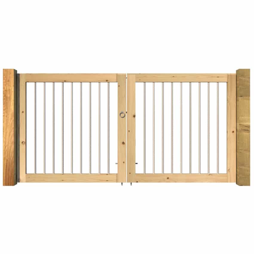 The Truro - Modern Open Panelled Driveway Gate - Softwood
