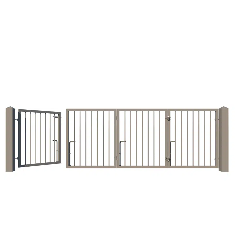 Low Height Bi-fold Driveway Gate - The Cheltenham Low - pedestrian access