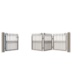 Low Height Bi-fold Driveway Gate - The Darlington Low - showing 3-1 opening