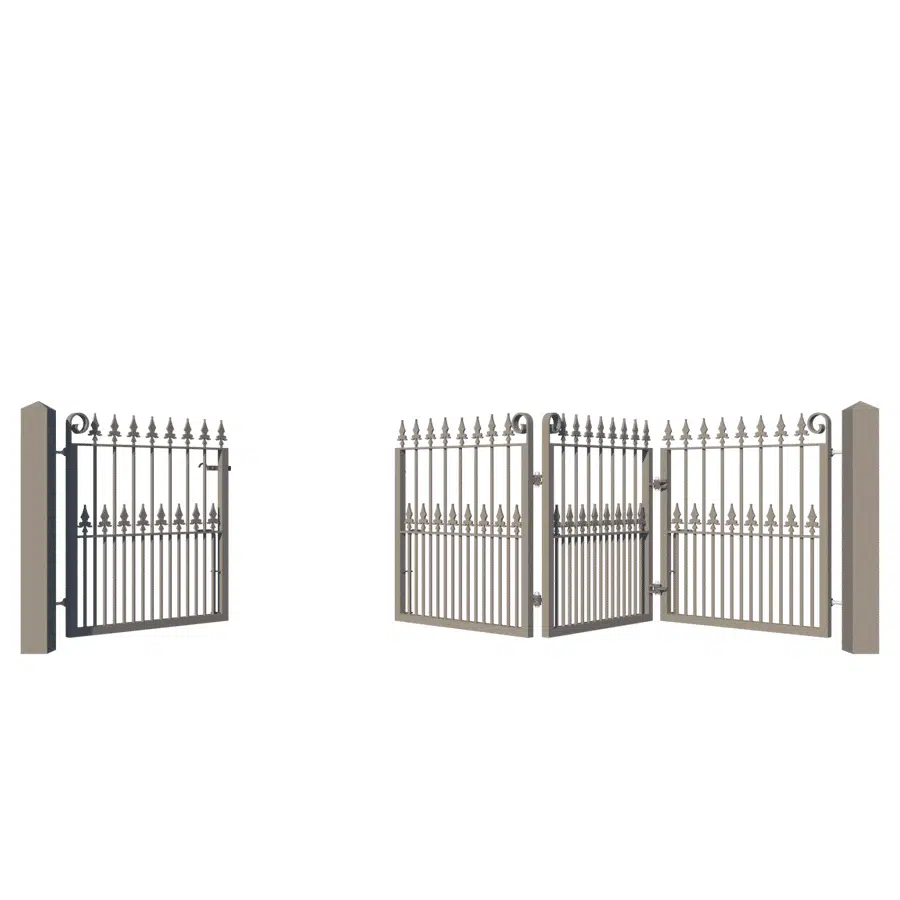 Low Height Bi-fold Driveway Gate - The Darlington Low - showing 3-1 opening