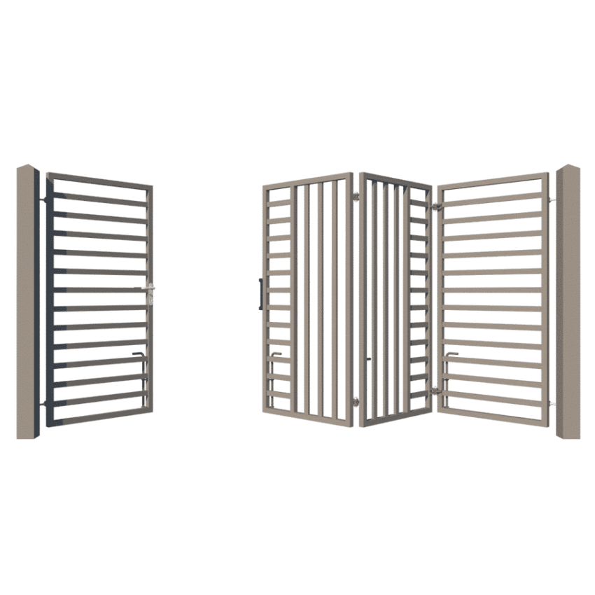 Modern Bi-fold Driveway Gate - The Chelsea pedestrian opening
