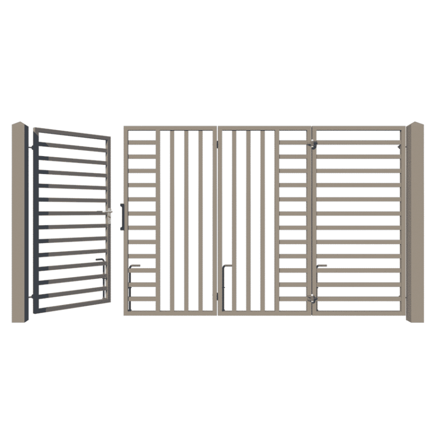 Modern Bi-fold Driveway Gate - The Chelsea pedestrian opening