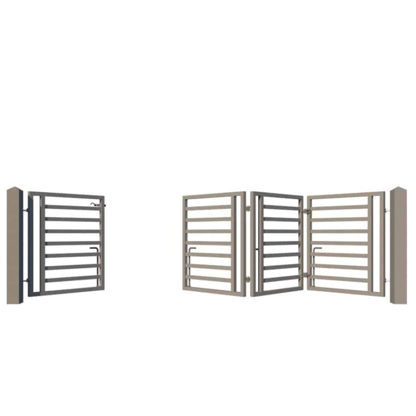 Modern Metal Bi-fold Entrance Gate - The Camden Low pedestrian opening 3