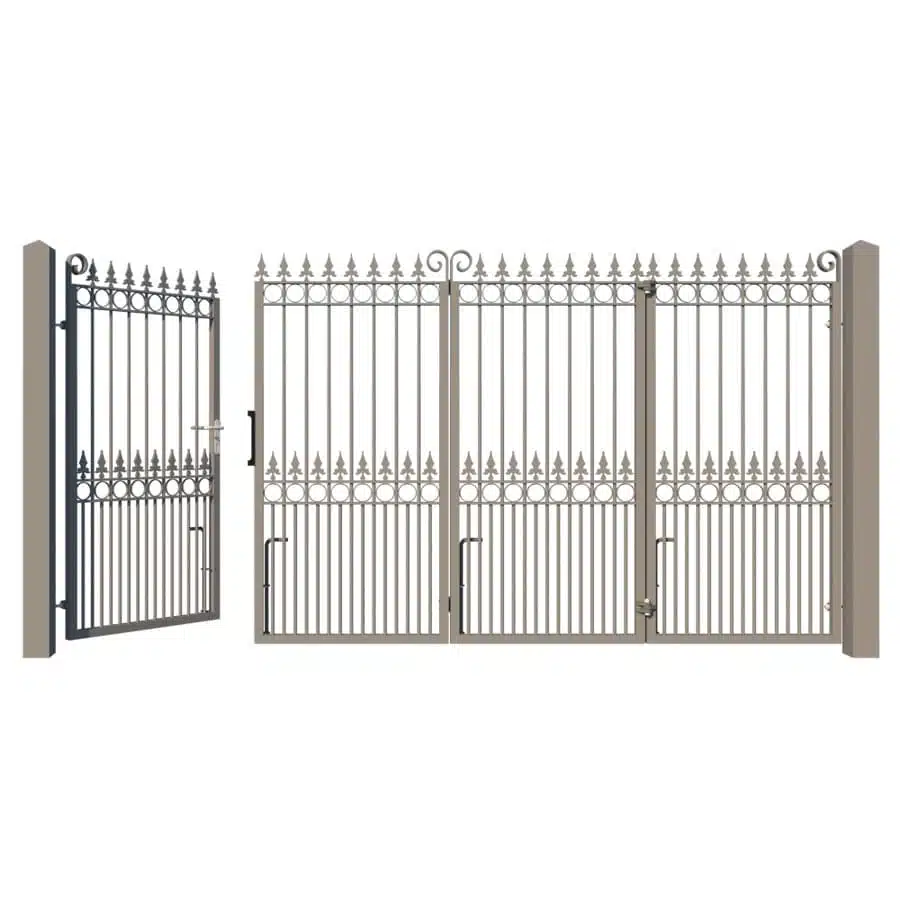 Arundel Metal Bi-fold Driveway Gate Pedestrian Access Open