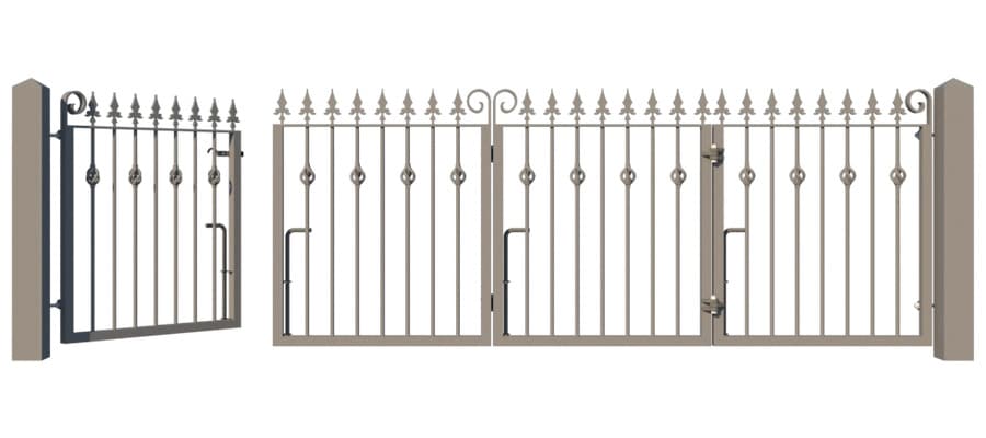 Metal Bi-fold Driveway Gate - The Sheringham Low height -Pedestrian Access 1