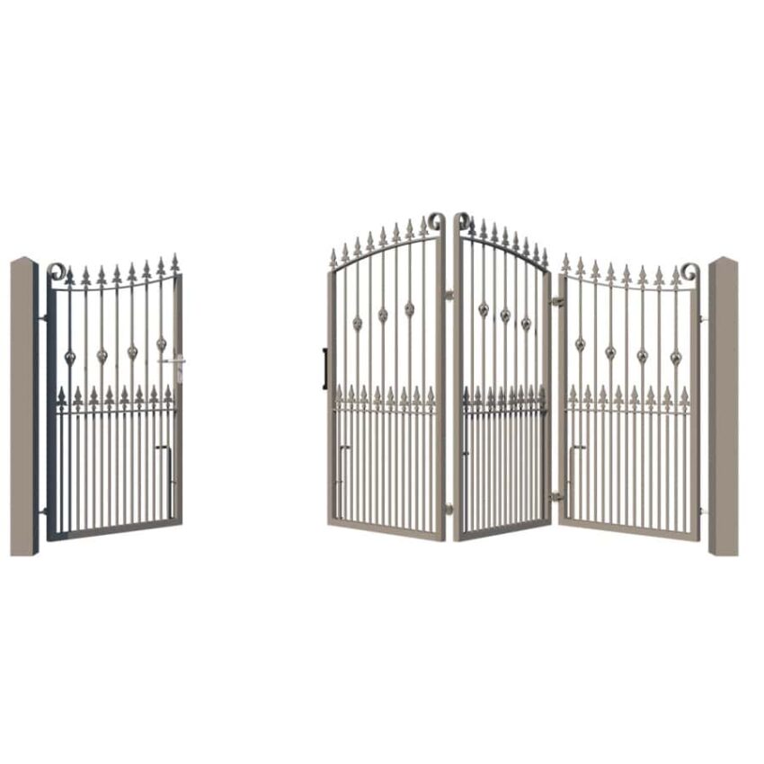 Metal Bi-fold Driveway Gate - The Wentworth - Pedestrian opening up