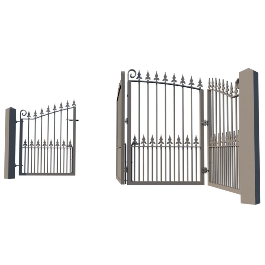 Metal Bi-fold Driveway Gates - The Swindon Low - side view