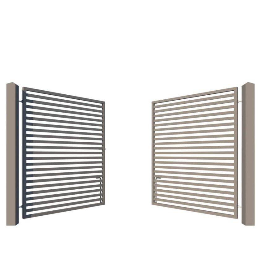 Modern Metal Driveway Gate Design - The Charlton - showing opening