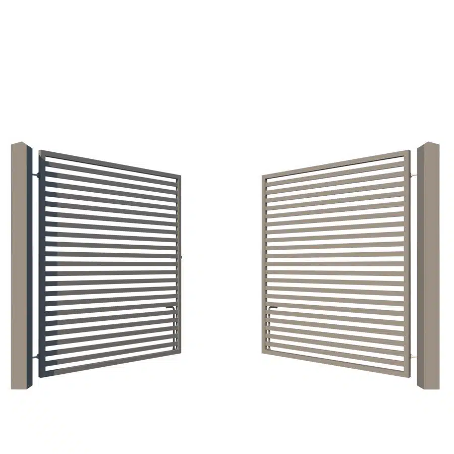 Modern Metal Driveway Gate Design - The Charlton - showing opening