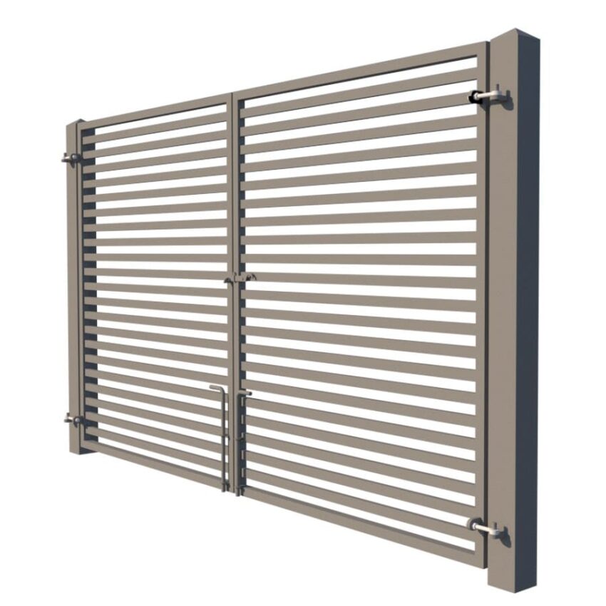 Modern Metal Driveway Gate Design - The Charlton - side view