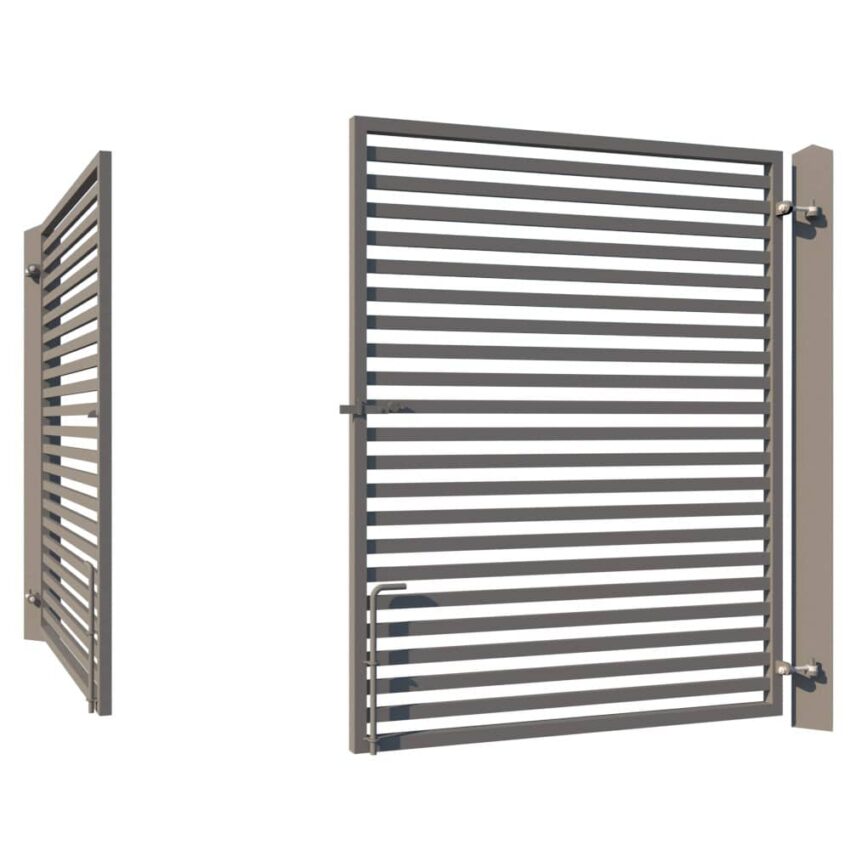 Modern Metal Driveway Gate Design - The Charlton - side view opening