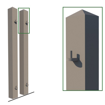 Metal posts for driveway gates