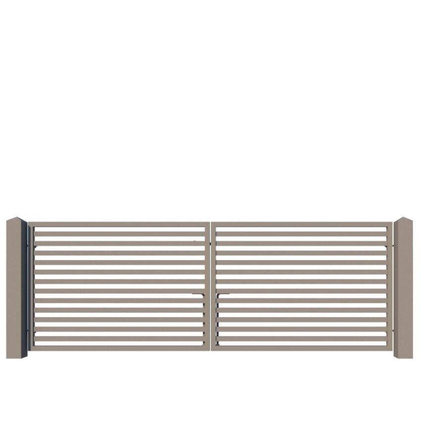 Modern Metal Driveway Gate - The Charlton Low - closed