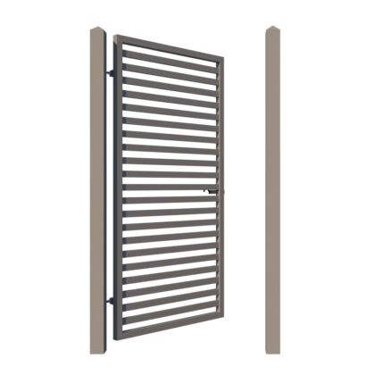 Modern Side Gate in Metal - The Charlton - showing opening