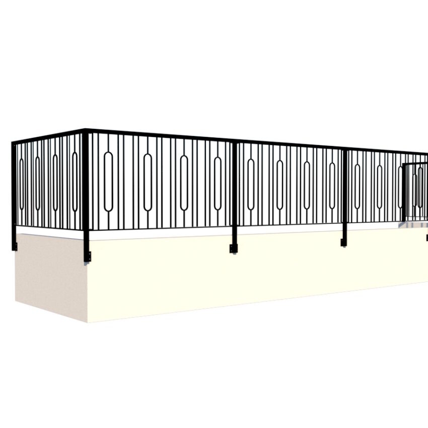 Metal Balustrades - The Fareham - mounted on wall face