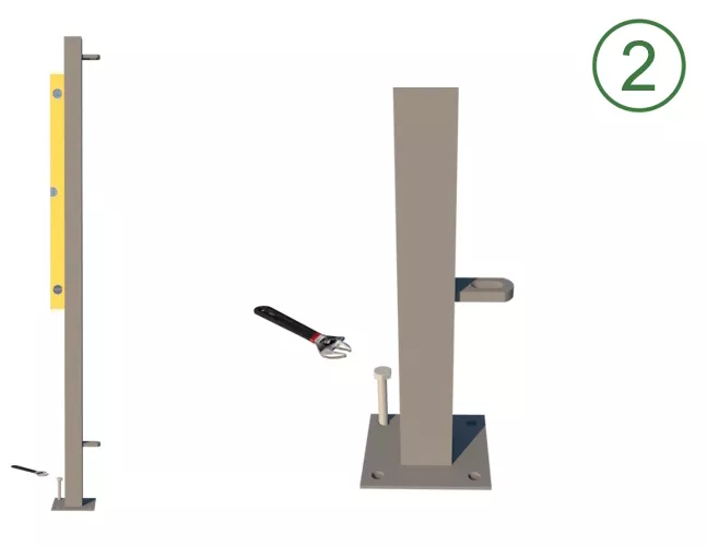 Level post and secure to floor