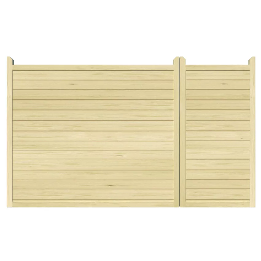 Derby Pine Split Driveway Gate - horizontal cladding