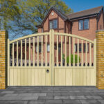 Christchurch Bow top Wooden Driveway Gates - with Spindles