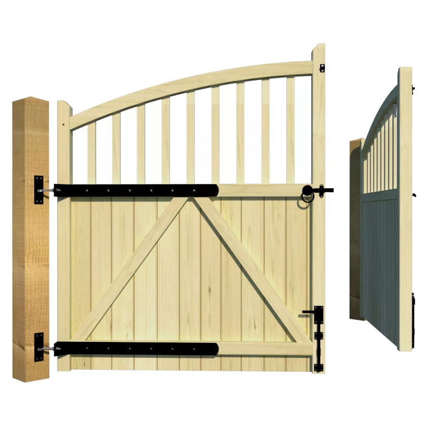 Wooden Driveway Gate - The Durham - rear 2