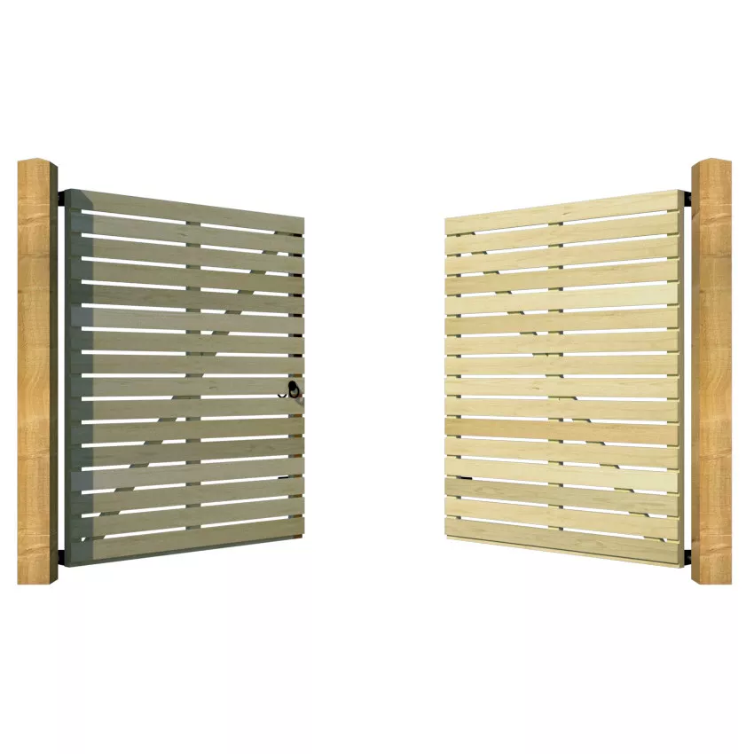 Wooden Driveway Gate - The Rakeswood - open