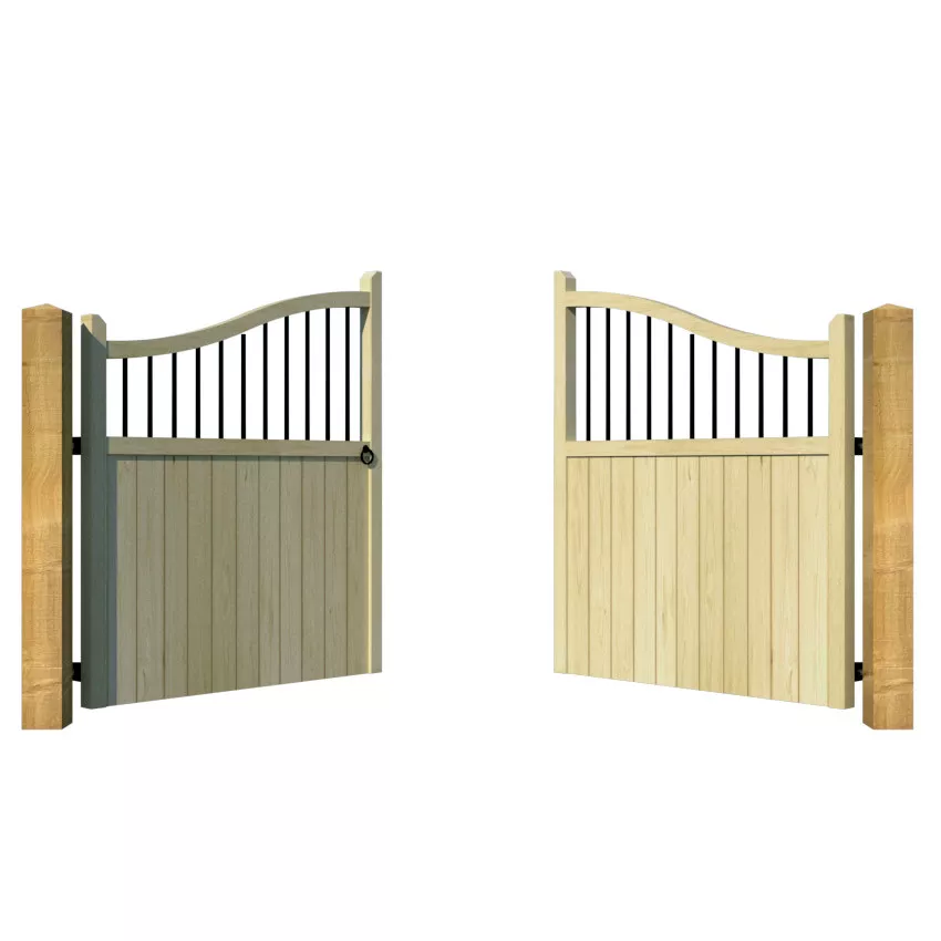 Wooden Driveway Gate - The Suffolk - open