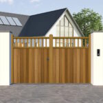 Hardwood Driveway Gate - Spindles - The Baywood High