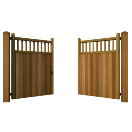 Hardwood Driveway Gates - The Baywood High - opening