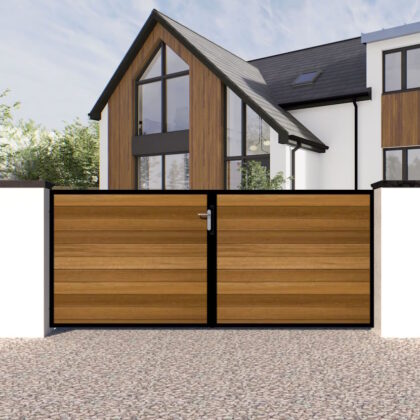 Metal-Framed-Driveway-Gate-The-Warwickshire Low - modern flat top