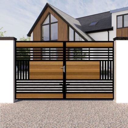 Metal-Framed-and-Timber-Driveway-Gate-Modern-The-Harrogate