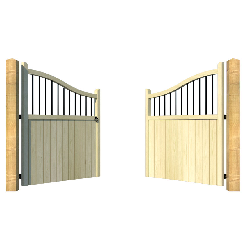 Wooden Driveway Gate - The Cumbria - opening