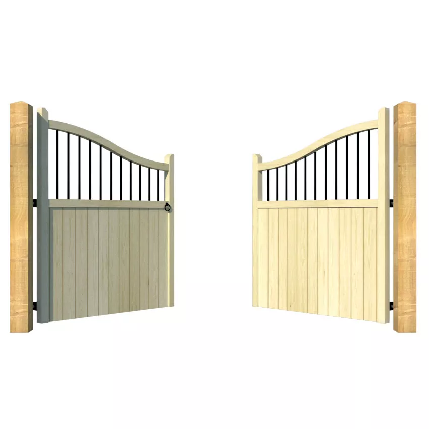 Wooden Driveway Gate - The Cumbria - opening
