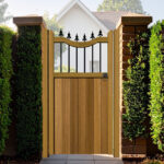 The Holmewood - Hardwood Side Gate - metal spindles and fleur de lys
