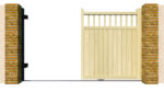 Wooden Sliding Gate - The Baywood High - opening