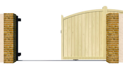 Wooden Sliding Gate - The Chappelwood - open