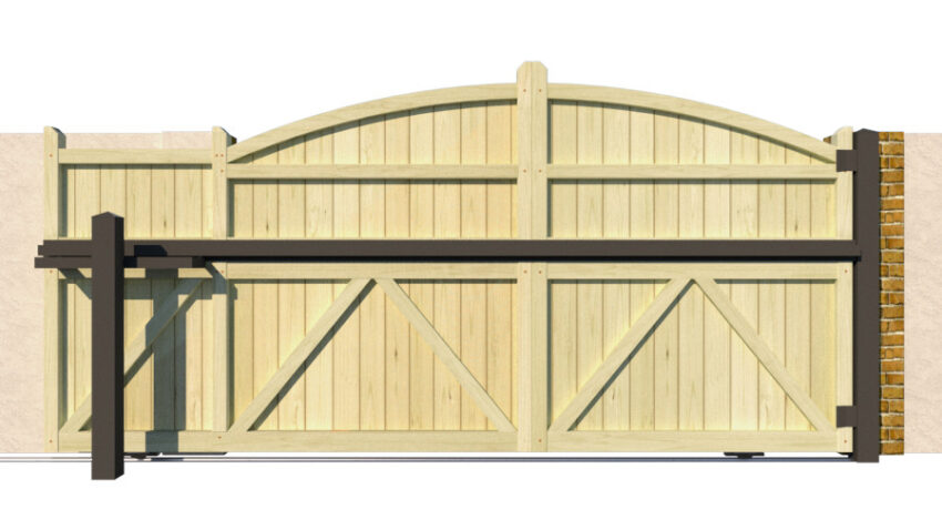 Wooden Sliding Gate - The Chappelwood - rear