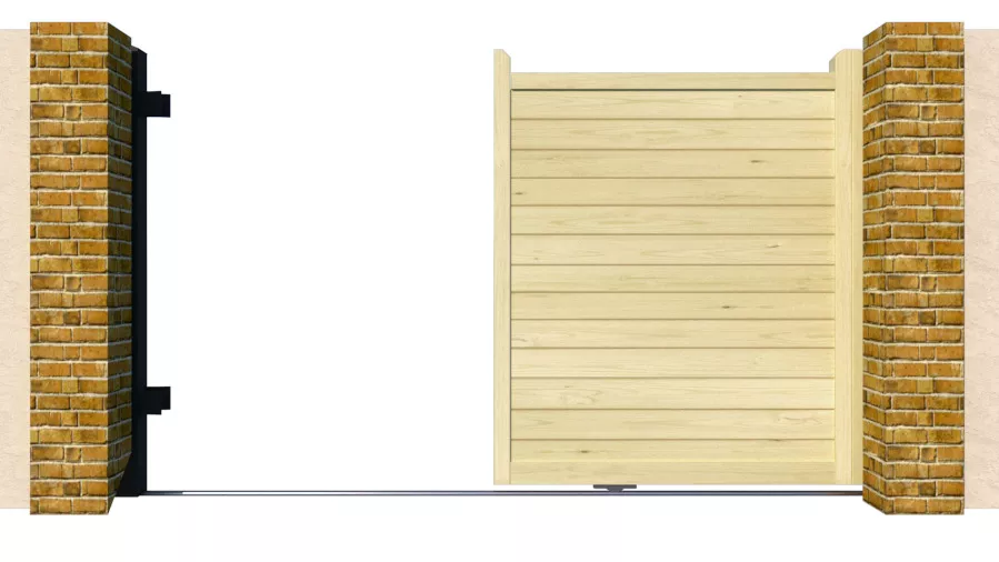 Wooden Sliding Gate - The Derby - open