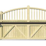 Wooden Sliding Gate - The Durham - rear